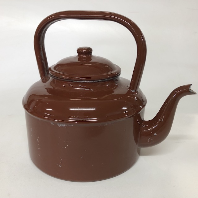 KETTLE, Brown Enamel Stove Top 